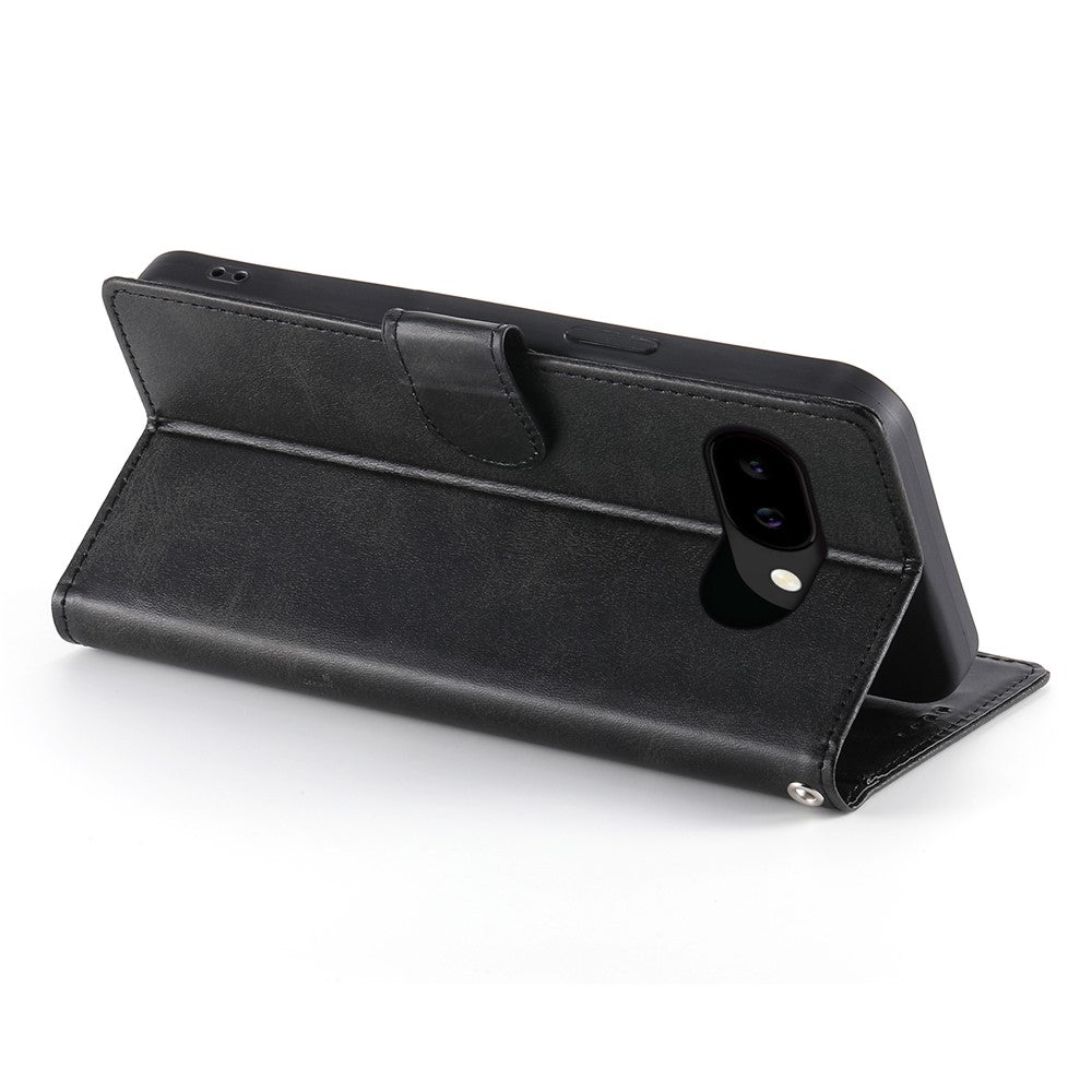 For Google Pixel 10a Case Stand Wallet Calf Texture PU Leather Flip Phone Cover with Wrist Strap