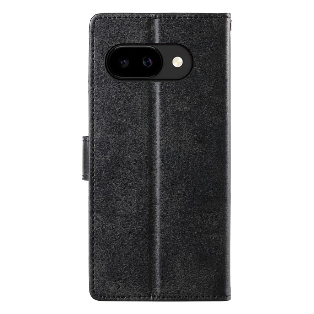 For Google Pixel 10a Case Stand Wallet Calf Texture PU Leather Flip Phone Cover with Wrist Strap