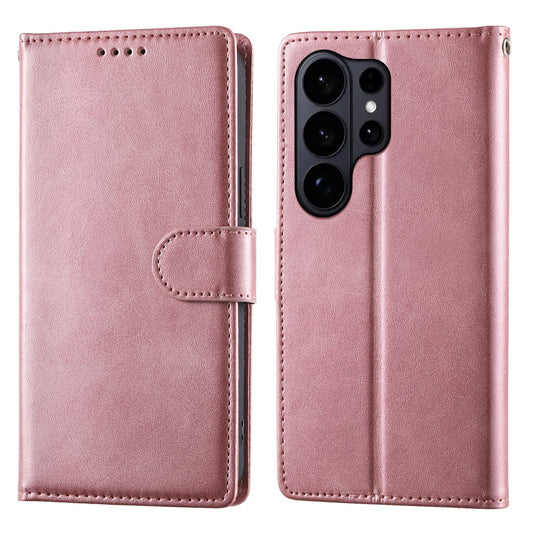 Galaxy S26 Ultra Handyhülle – mit Standfunktion, Kalbslederstruktur, PU-Leder, Flip-Phone- mit Handschlaufe