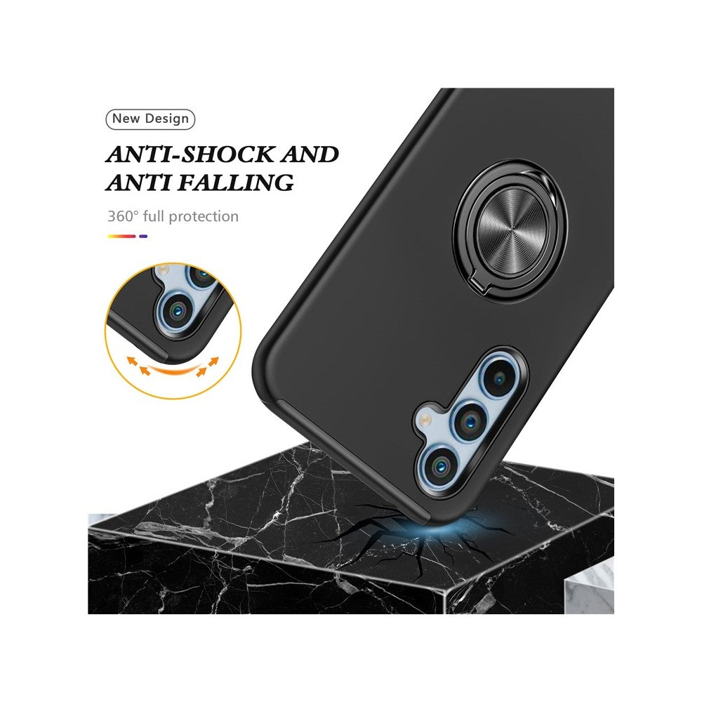 For Samsung Galaxy S26 Case PC + TPU Phone Cover with Rotatable Ring Holder