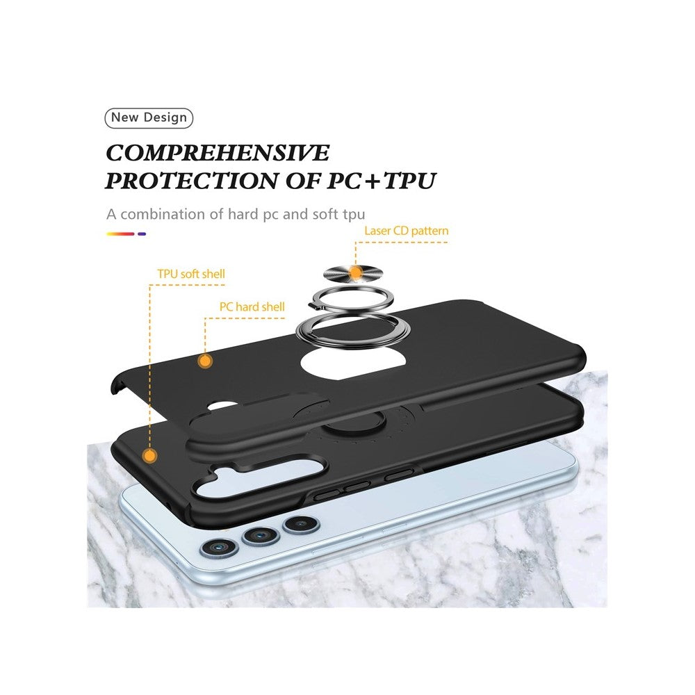For Samsung Galaxy S26+ Case PC + TPU Phone Cover with Rotatable Ring Holder
