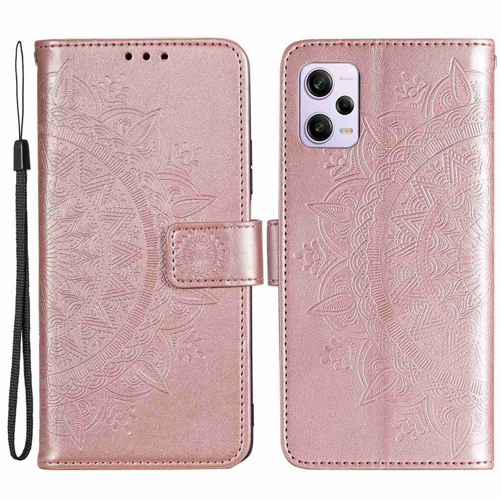 For Xiaomi Redmi Note 12 Pro 5G / Note 12 Pro Speed 5G / Poco X5 Pro 5G Anti-Scratch PU Leather Wallet Case Flip Stand  Mandala Flower Imprinted Magnetic Clasp Anti-dust Cover