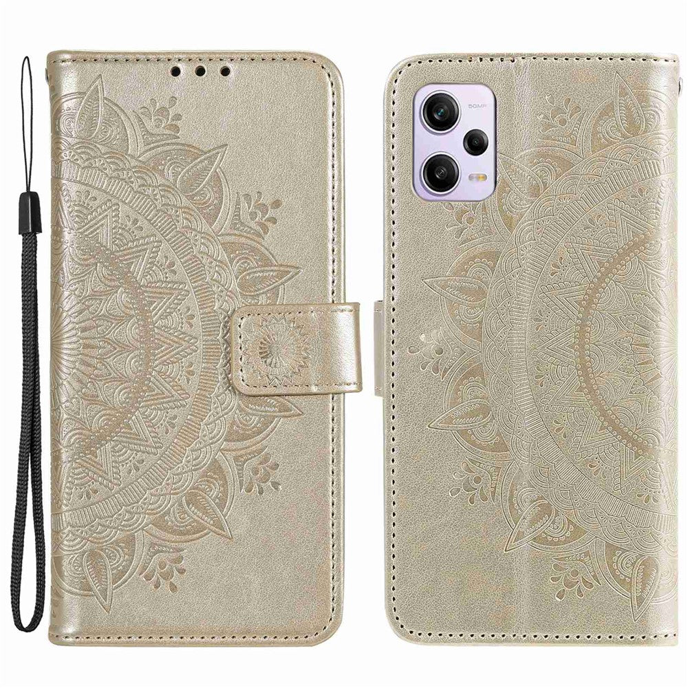 For Xiaomi Redmi Note 12 Pro 5G / Note 12 Pro Speed 5G / Poco X5 Pro 5G Anti-Scratch PU Leather Wallet Case Flip Stand  Mandala Flower Imprinted Magnetic Clasp Anti-dust Cover