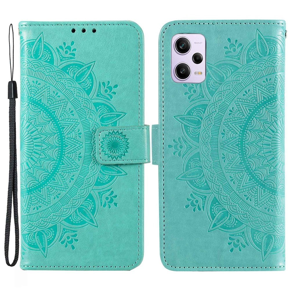 For Xiaomi Redmi Note 12 Pro 5G / Note 12 Pro Speed 5G / Poco X5 Pro 5G Anti-Scratch PU Leather Wallet Case Flip Stand  Mandala Flower Imprinted Magnetic Clasp Anti-dust Cover