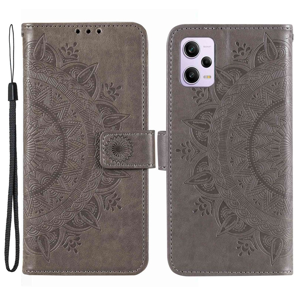 For Xiaomi Redmi Note 12 Pro 5G / Note 12 Pro Speed 5G / Poco X5 Pro 5G Anti-Scratch PU Leather Wallet Case Flip Stand  Mandala Flower Imprinted Magnetic Clasp Anti-dust Cover