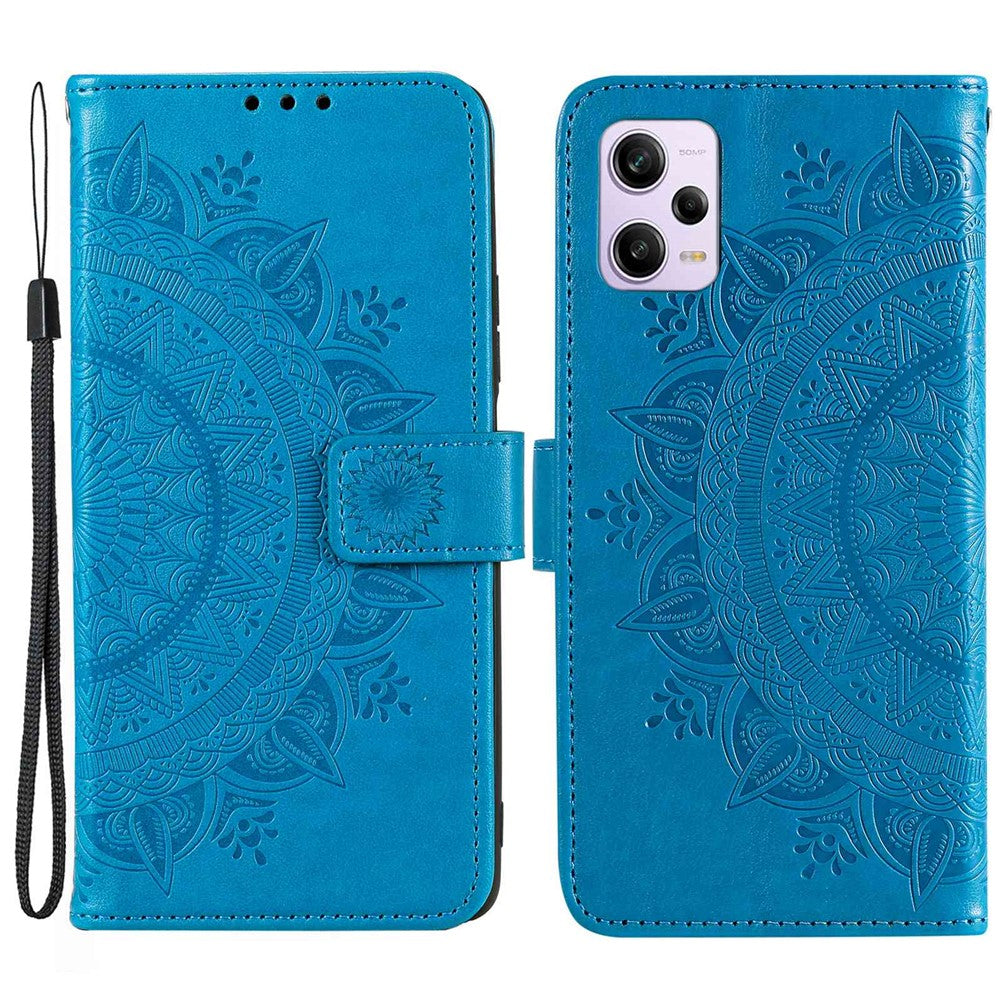 For Xiaomi Redmi Note 12 Pro 5G / Note 12 Pro Speed 5G / Poco X5 Pro 5G Anti-Scratch PU Leather Wallet Case Flip Stand  Mandala Flower Imprinted Magnetic Clasp Anti-dust Cover