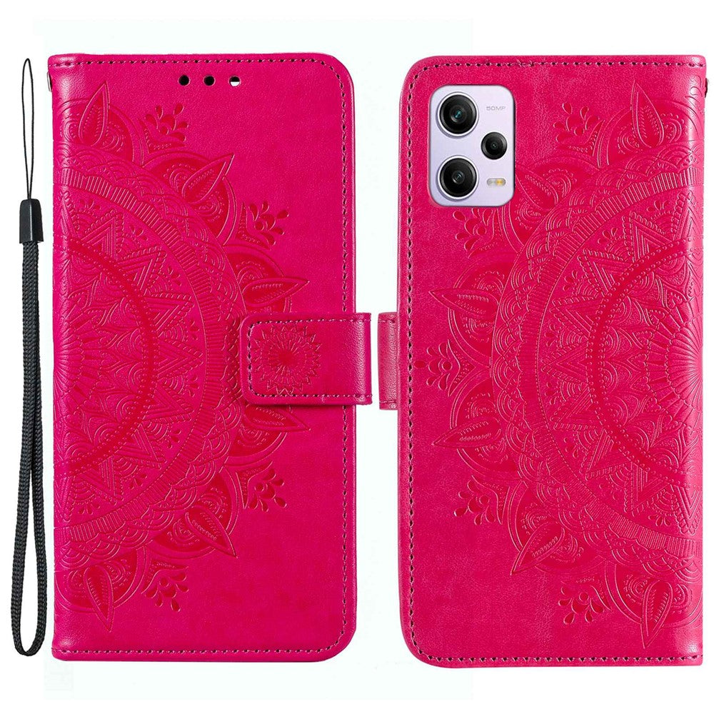 For Xiaomi Redmi Note 12 Pro 5G / Note 12 Pro Speed 5G / Poco X5 Pro 5G Anti-Scratch PU Leather Wallet Case Flip Stand  Mandala Flower Imprinted Magnetic Clasp Anti-dust Cover