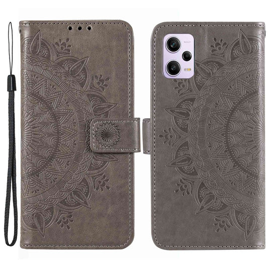 Xiaomi Redmi Note 12 Pro+ 5G Handyhülle – Mandala Flower Imprinted PU Leather Case Brieftasche mit Klappständer und Magnetverschluss