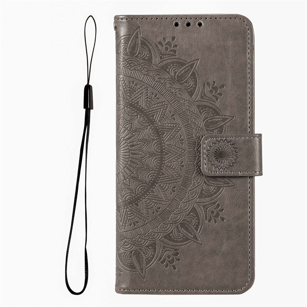 Mandala Flower Imprinted PU Leather Case for Xiaomi Redmi Note 12 Pro+ 5G, Flip Stand Magnetic Clasp Protection Cover Wallet