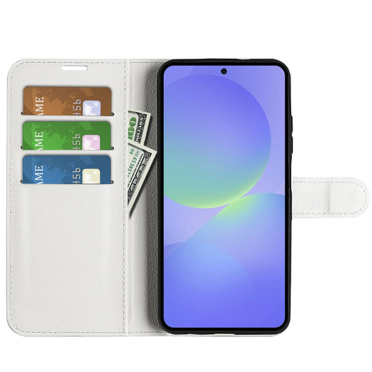 Galaxy A37 5G Handyhülle – mit Ständer, Litschi-Textur, stoßfeste Leder