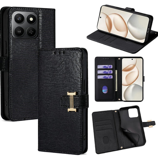 PU Leather Case for Honor 400 Smart 5G / 400 Smart 4G / X7d 4G Metal I-Buckle Wallet Phone Cover