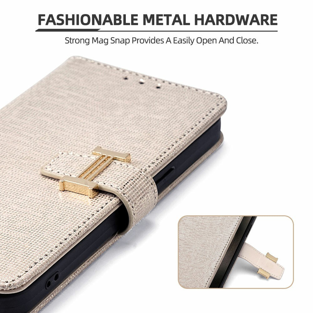 For Honor Magic8 5G Case Metal I-Buckle PU Leather Wallet Phone Cover