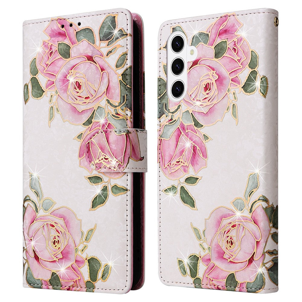 For Samsung Galaxy S26 Case RFID Blocking Flower Leather Phone Cover