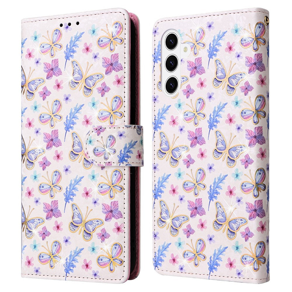 For Samsung Galaxy S26 Case RFID Blocking Flower Leather Phone Cover