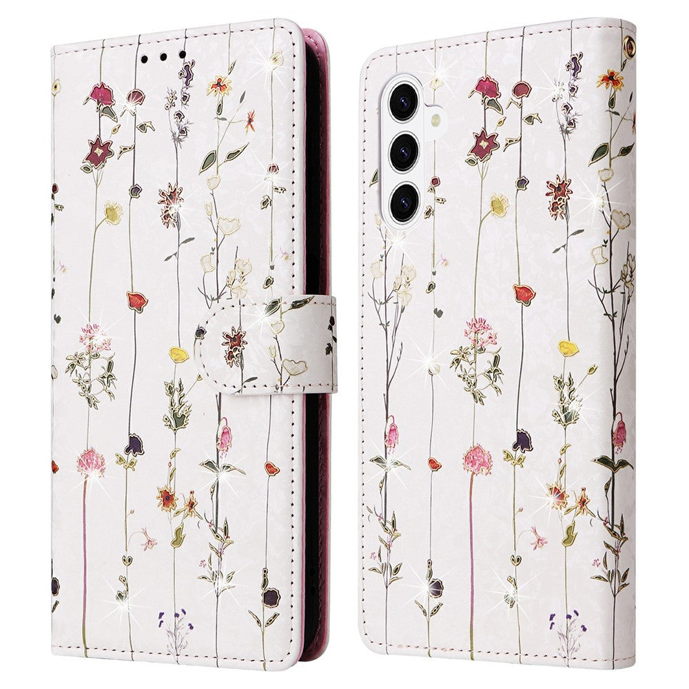 For Samsung Galaxy S26 Case RFID Blocking Flower Leather Phone Cover