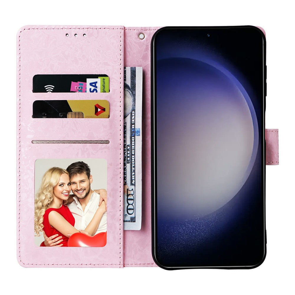 For Samsung Galaxy S26 Case RFID Blocking Flower Leather Phone Cover