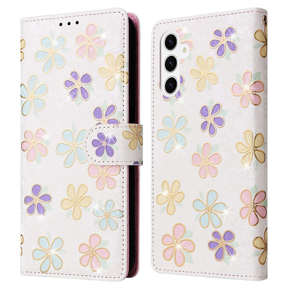For Samsung Galaxy S26 Case RFID Blocking Flower Leather Phone Cover