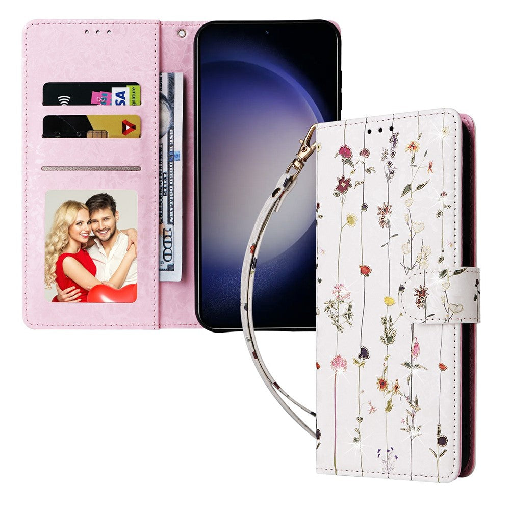 For Samsung Galaxy S26+ Case RFID Blocking Flower Leather Phone Cover
