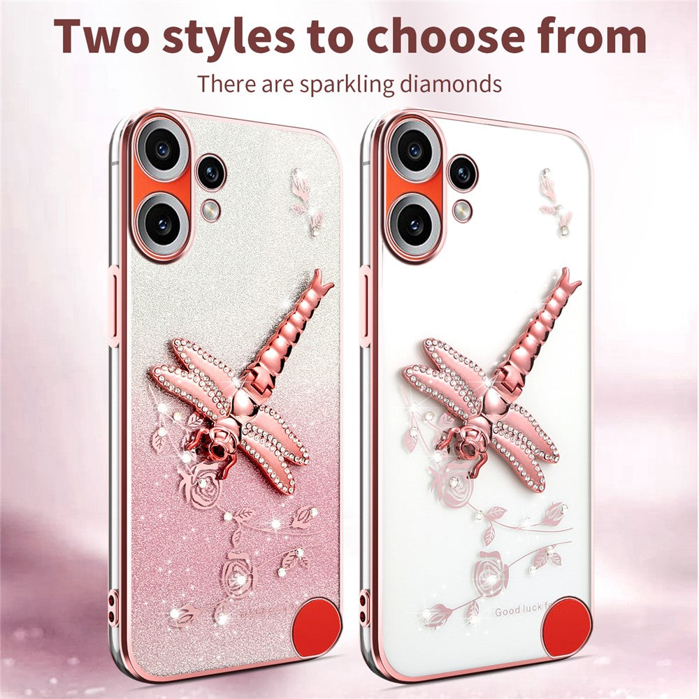 KADEM For Nothing CMF Phone 2 Pro Case Dragonfly Kickstand TPU Flowers Glitter Phone Cover