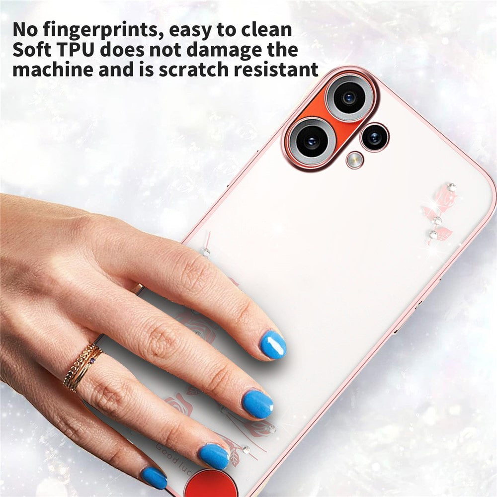 KADEM For Nothing CMF Phone 2 Pro Case Flower Rhinestone Decor TPU Phone Cover