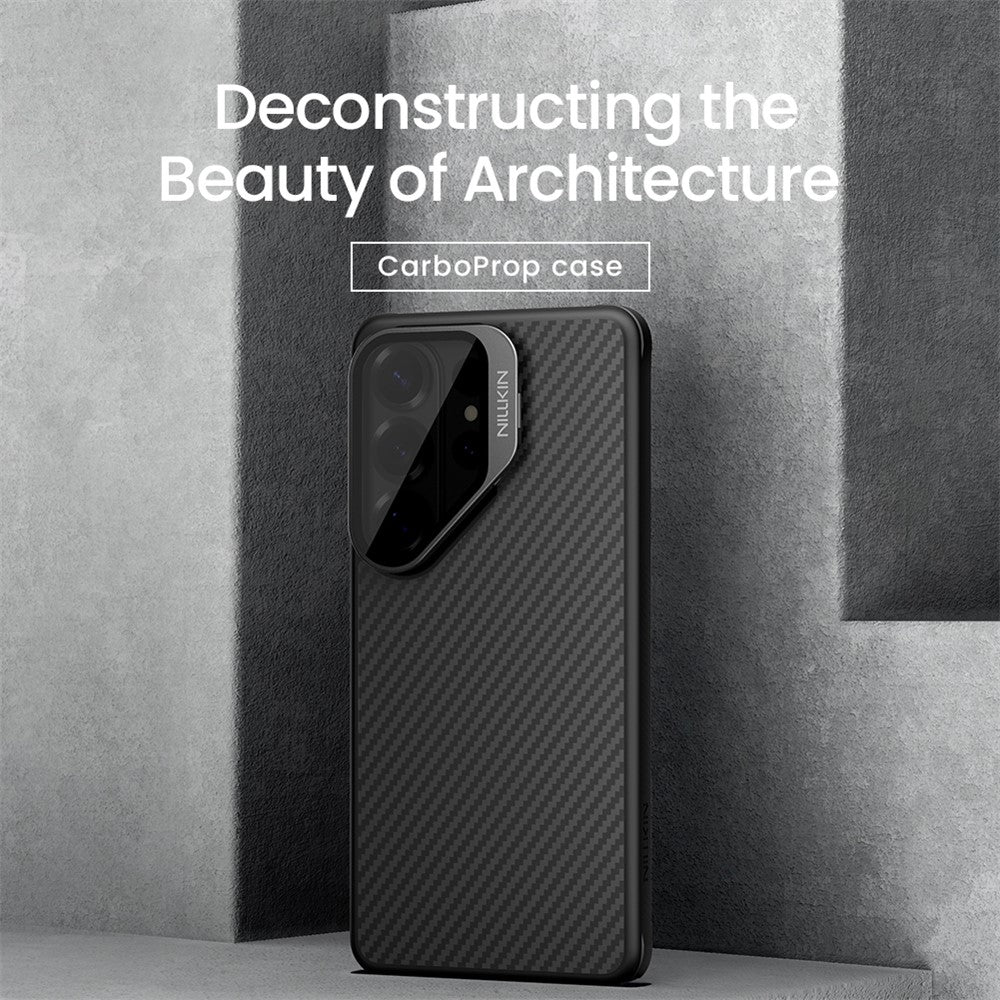 NILLKIN For Samsung Galaxy S26 Ultra Magnetic Case TPU + Aramid Fiber Lens Cover Kickstand Phone Cover