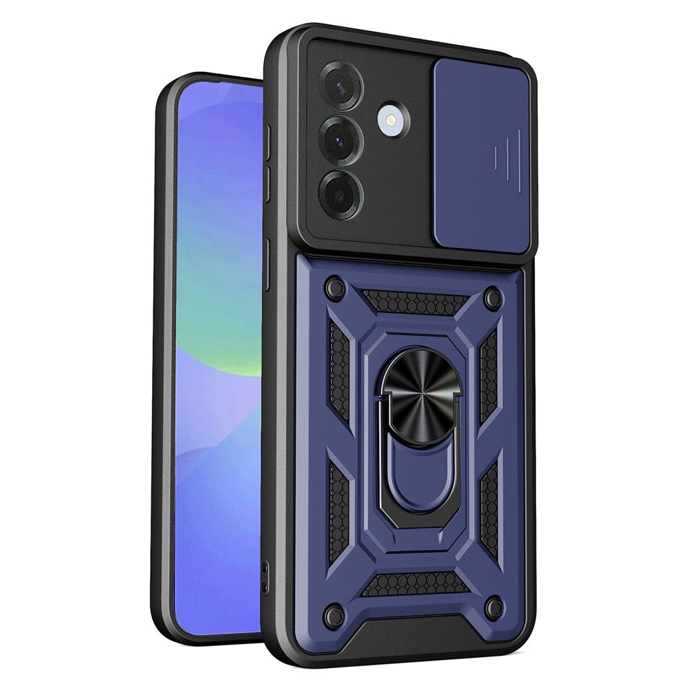 For Samsung Galaxy A37 5G Case with Slide Camera Lid PC + TPU Kickstand Phone Cover