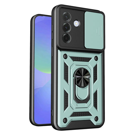 Galaxy A37 5G Handyhülle – Gehäuse mit verschiebbarem Kameradeckel aus PC + TPU-Kickstand