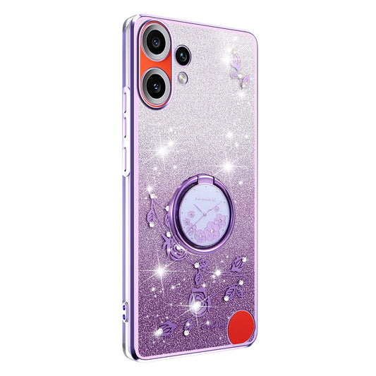 KADEM For Nothing CMF Phone 2 Pro Case Ring Kickstand TPU Flowers Phone Cover Gradient Glitter
