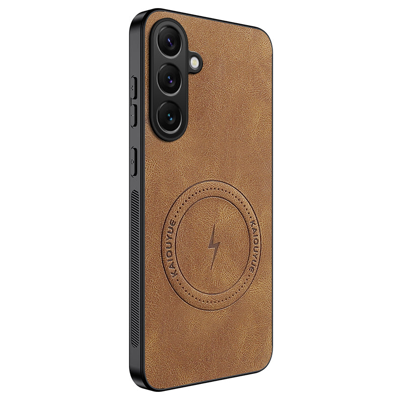 WANLONFENG For Samsung Galaxy A57 5G Magnetic Case  SD1 Series Nappa Texture PC TPU Phone Cover