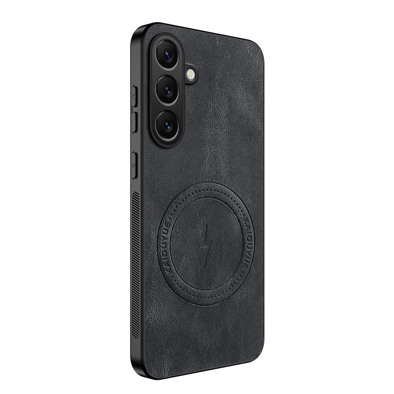WANLONFENG For Samsung Galaxy A37 5G Magnetic Case  SD1 Series Nappa Texture PC TPU Phone Cover