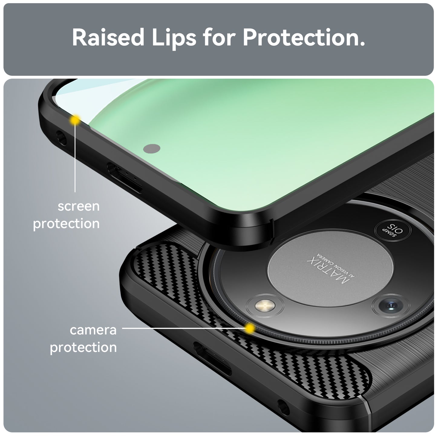 WANLONFENG For Honor Magic8 Lite 5G / X9d 5G / X70 5G Case with Screen Film  LS Series Big Lens Hole Brushed Texture TPU Phone Cover