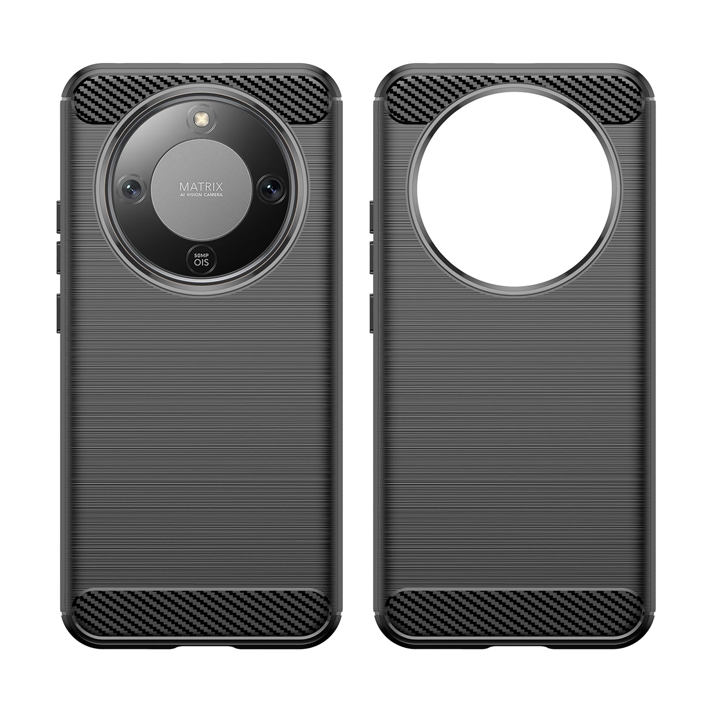 WANLONFENG For Honor Magic8 Lite 5G / X9d 5G / X70 5G Case with Screen Film  LS Series Big Lens Hole Brushed Texture TPU Phone Cover