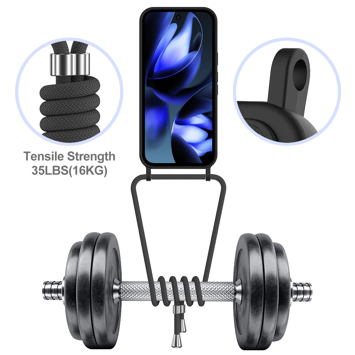 For Google Pixel 10a Case Liquid Silicone Card Holder Back Phone Cover with Lanyard
