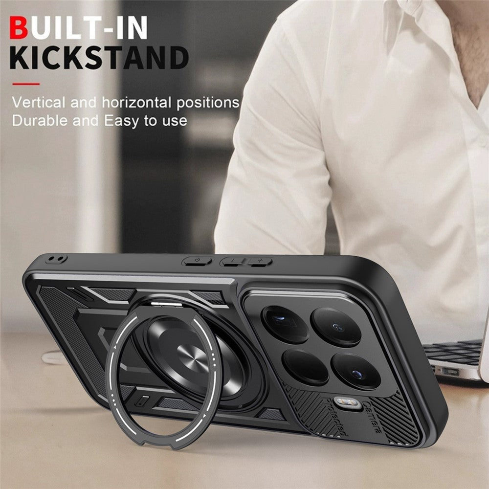 For Xiaomi 15T Pro Magnetic Case Rotating Kickstand TPU + PC Phone Cover
