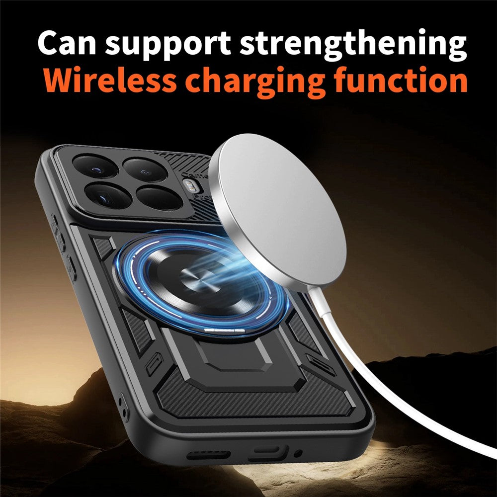 For Xiaomi 15T Pro Magnetic Case Rotating Kickstand TPU + PC Phone Cover