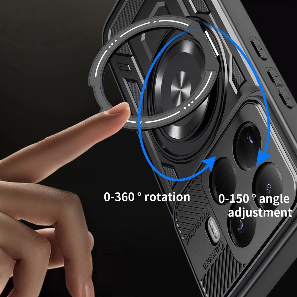 For Xiaomi 15T Pro Magnetic Case Rotating Kickstand TPU + PC Phone Cover