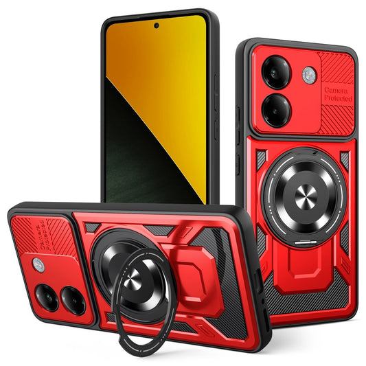 Xiaomi Poco M7 Pro 5G Handyhülle – Magnetische , drehbarer Ständer, TPU + PC