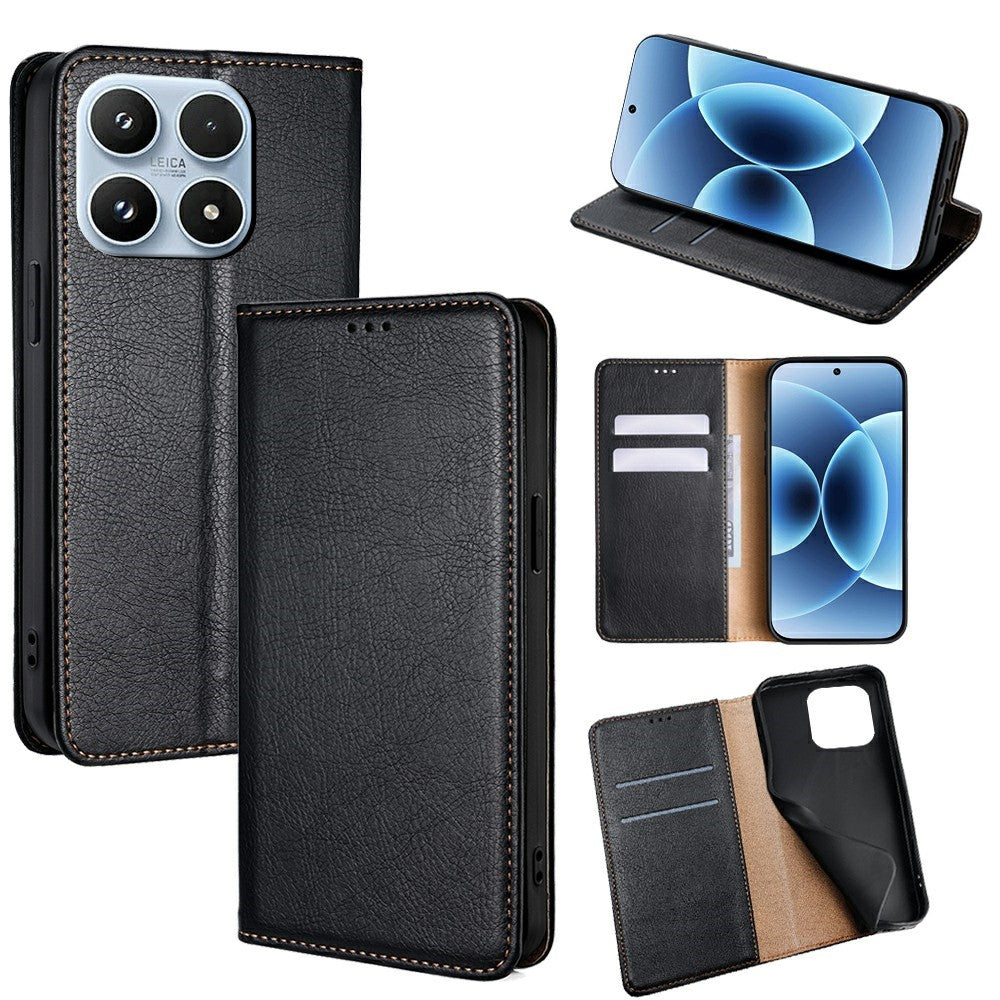 For Xiaomi 17 Case Wallet PU Leather Magnetic Auto-Absorbed Phone Cover