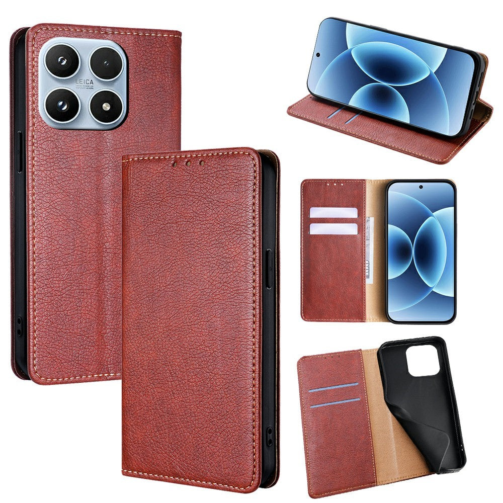 For Xiaomi 17 Case Wallet PU Leather Magnetic Auto-Absorbed Phone Cover