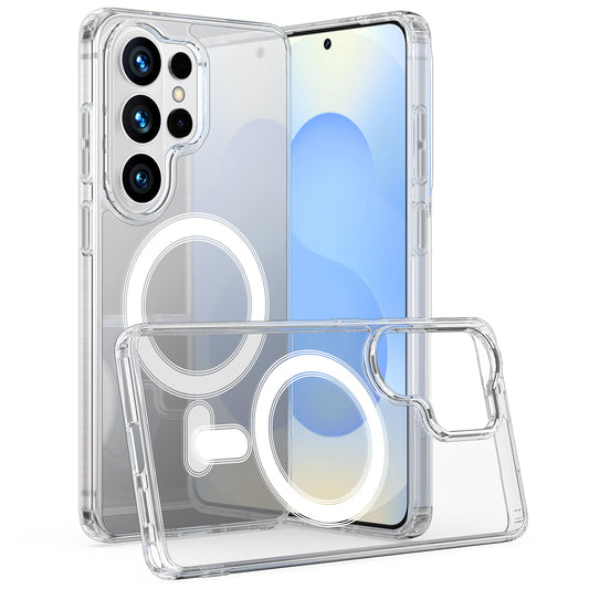 Galaxy S26 Ultra Handyhülle – Transparente magnetische aus TPU und Rückseite aus Acryl