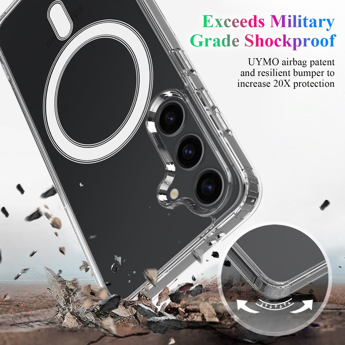 For Samsung Galaxy S26 Clear Phone Magnetic Case TPU+Acrylic Back Cover