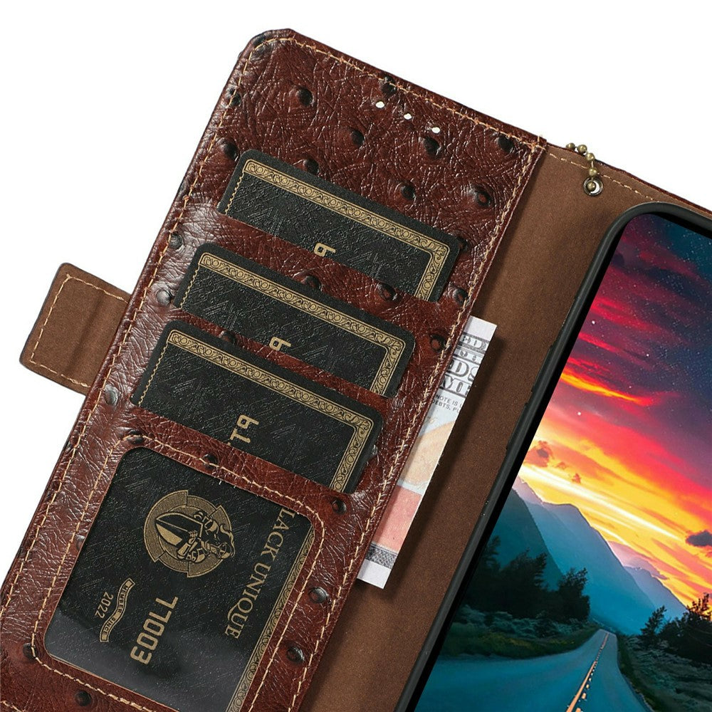 For Xiaomi Poco F8 Ultra / Redmi K90 Pro Max 5G Case RFID Blocking Genuine Cow Leather Phone Case Ostrich Texture