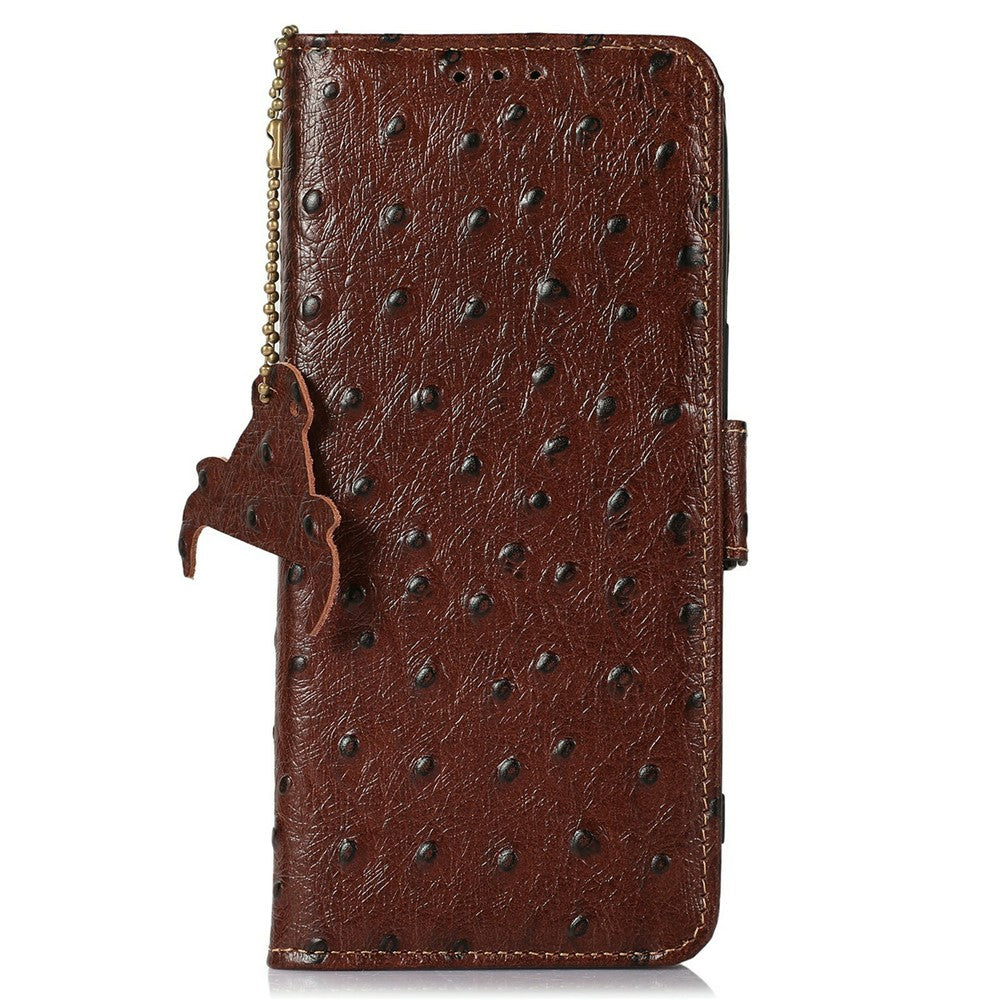 For Xiaomi Poco F8 Ultra / Redmi K90 Pro Max 5G Case RFID Blocking Genuine Cow Leather Phone Case Ostrich Texture