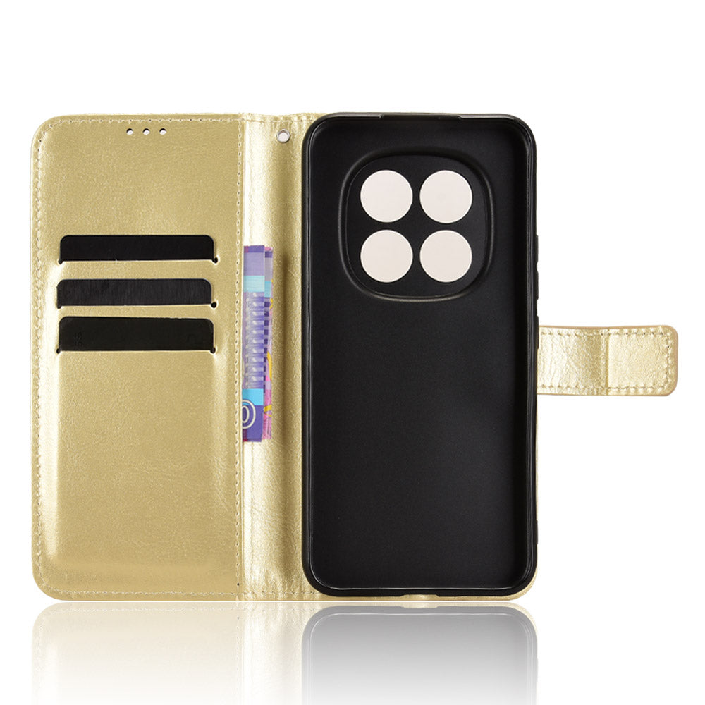 For Xiaomi Redmi Note 15 Pro 4G (Global) PU Leather Case with Strap Crazy Horse Texture Phone Wallet Cover