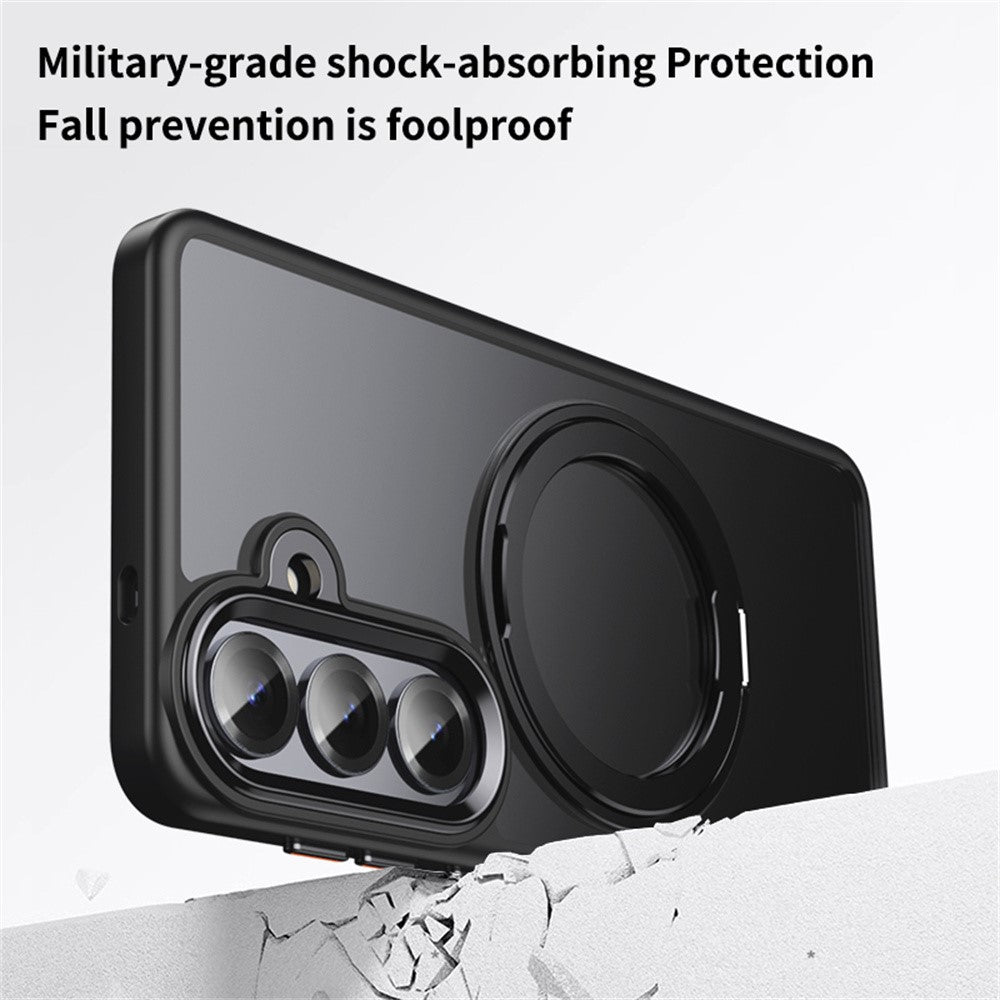 For Samsung Galaxy S26+ Magnetic Case TPU + Acrylic + Metal Kickstand Matte Phone Cover