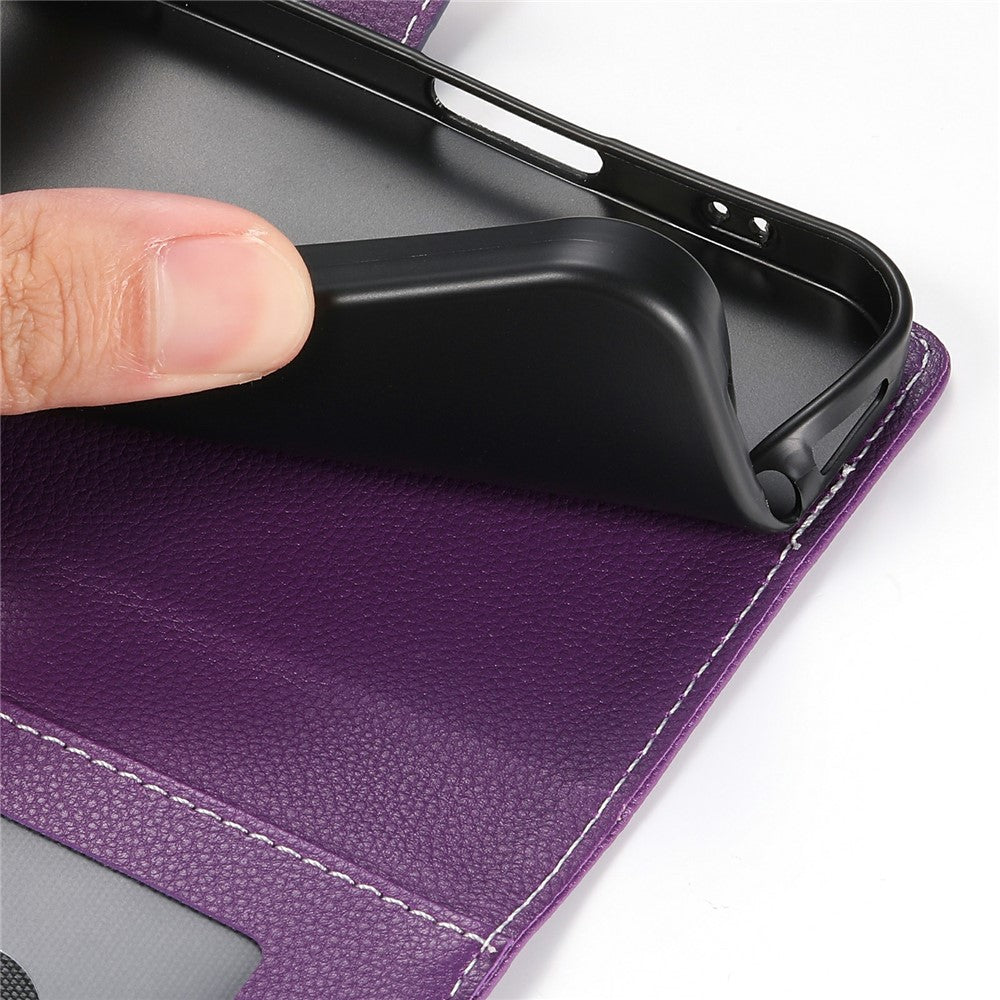 For Samsung Galaxy A37 5G Case Magnetic Snap Litchi Texture Leather Wallet Phone Cover with Wrist Strap