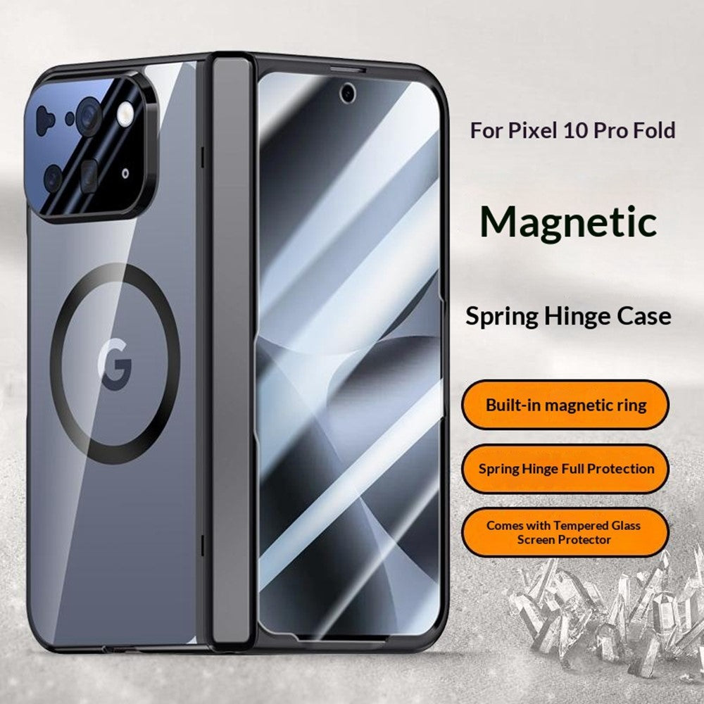 For Google Pixel 10 Pro Fold Magnetic Case Hard PC + Acrylic Phone Cover with HD Screen Protector