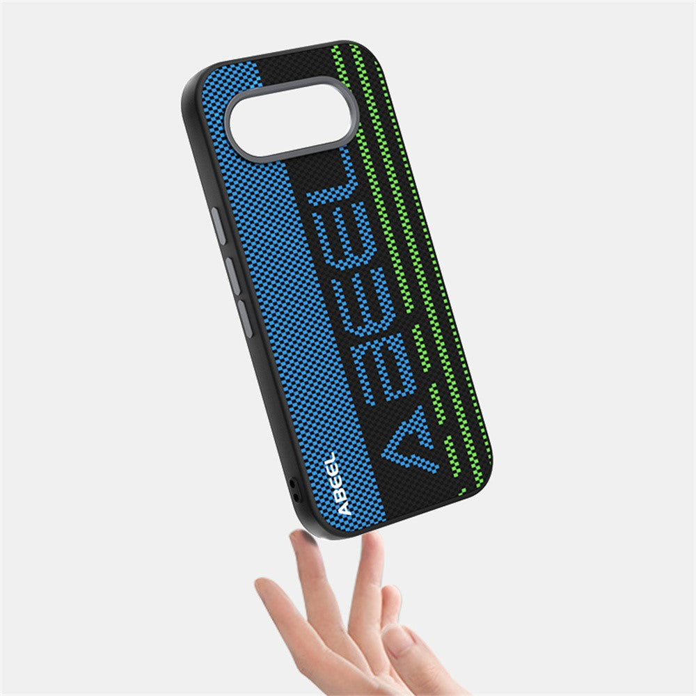 ABEEL For Google Pixel 10a Magnetic Case Micro-Embossing 6D Printed PC TPU Aluminum Alloy Leather Phone Cover