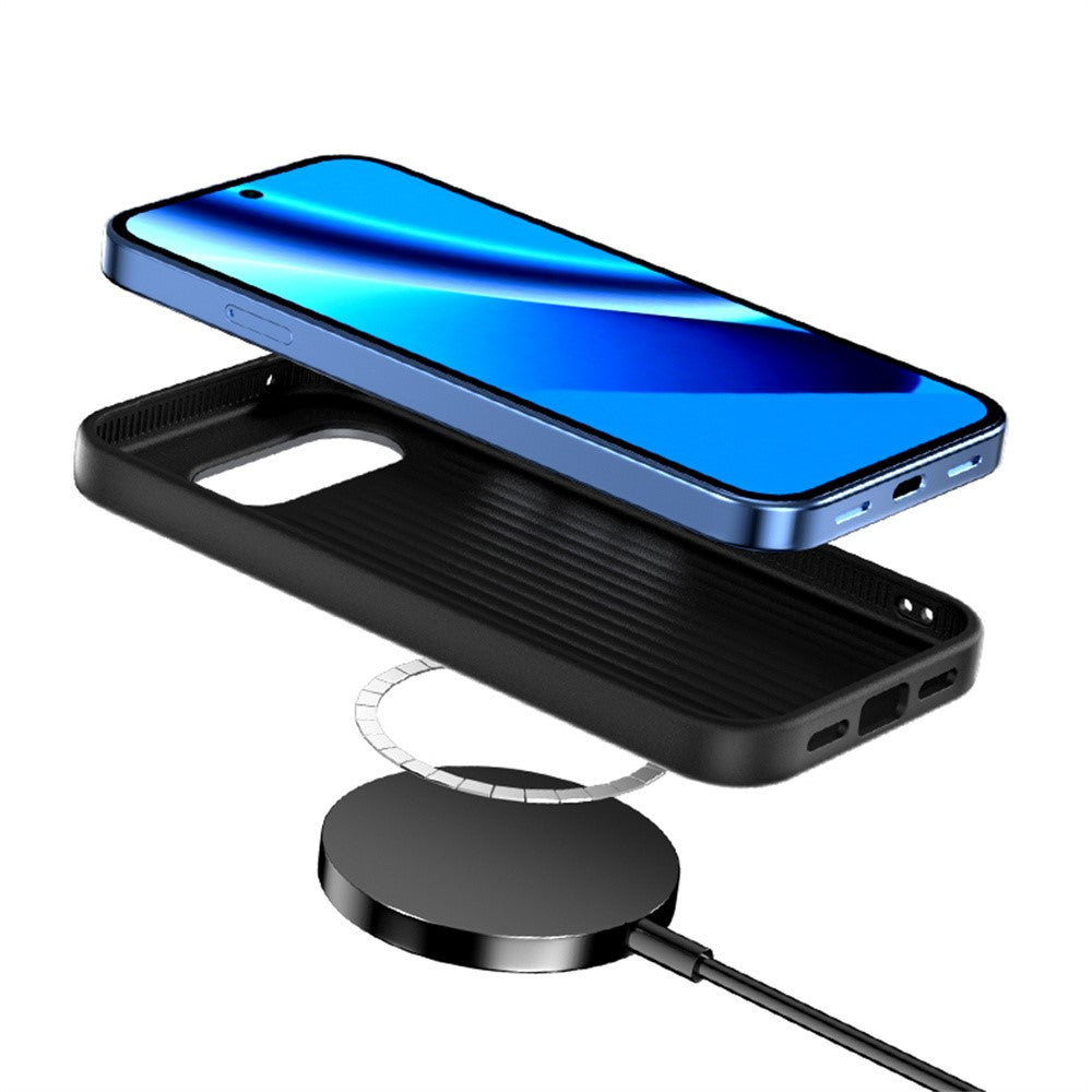 ABEEL For Google Pixel 10a Magnetic Case Micro-Embossing 6D Printed PC TPU Aluminum Alloy Leather Phone Cover