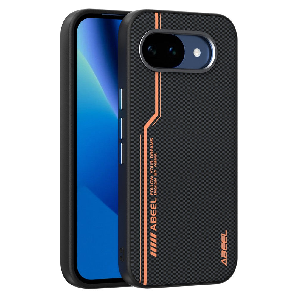 ABEEL For Google Pixel 10a Magnetic Case Micro-Embossing 6D Printed PC TPU Aluminum Alloy Leather Phone Cover